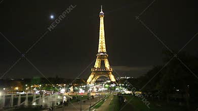 Paris Eifel Tower night lights