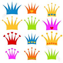 Crown set prince or princess clipart