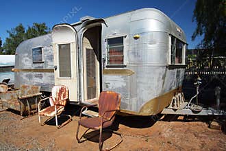 Trailer home with windows