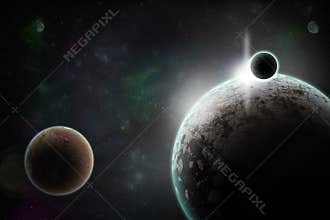 Planets in space