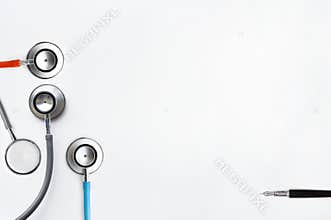 International travel medical insurance application with stethoscope