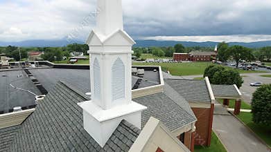 Aerial shot of the church 4k