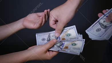 Close up of paying cash .