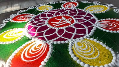 Colorful Rangoli Art.