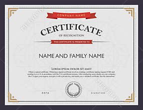 Certificate template and element.