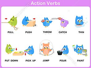 Action Verbs Picture Dictionary (Activity) for kids