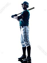 Man baseball player silhouette isolated
