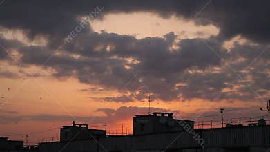 Sunset in the sky, Timelapse