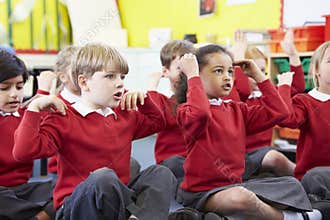 Pupils Perfoming Actions Whilst Singing Song