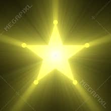 Sheriff badge shining star flare