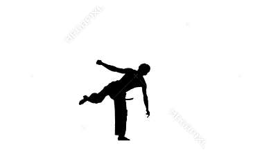 Karate or taekwondo makes several hops around you