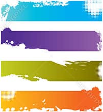 Four grunge colorful borders