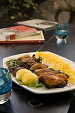 Chicken with yellow rice