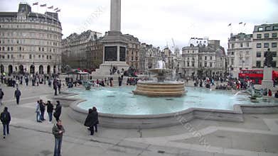 People timelapse in Trafalgar Square - London - UK