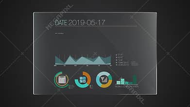 Information graphic technology panel 'Calendar' user interface digital display application(included alpha)