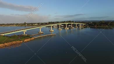 Aerial fly pass Hindmarsh Island bridge Goolwa