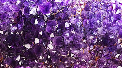 Amethyst crystals .
