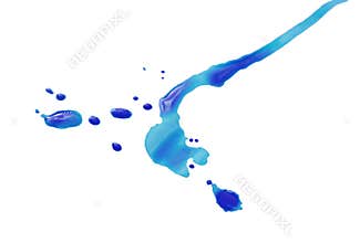 Blue ink drops