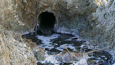 Leakage Of Toxic Wastes Pouring Out Of Pipe