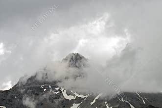 Storm clouds over Swiss Alps