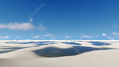 Travel among unique white sands Brazil desert