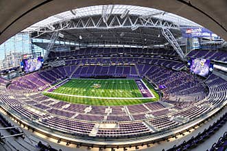 Fisheye View of Minnesota Vikings US Bank Stadium in Minneapolis
