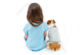 Child with pet