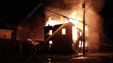Spectacular house fire.