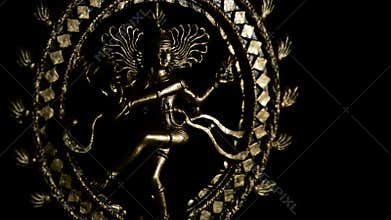Shiva, image buddhist, in rotation over black background