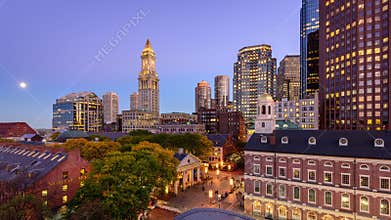 Boston Financial District Cityscape