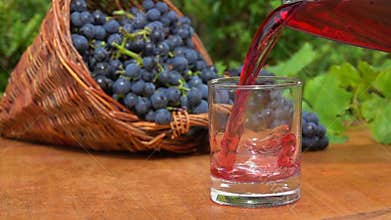 New wine is poured into a glass