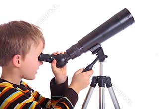 Boy with telescope