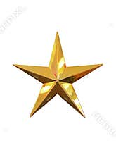 Gold star isolated