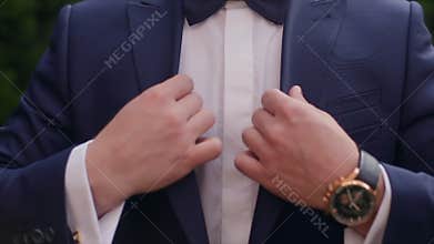 Man Bow Tie on a Suit