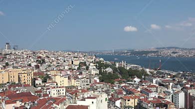Bosphorus view from Galata Tower in Istanbul, Turkey