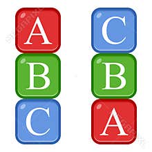 ABC Blocks Flat Icon Isolated on White