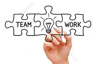 Teamwork Great Idea Puzzle Concept