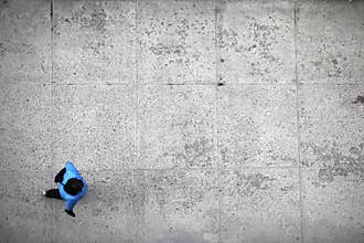 Person walking top view