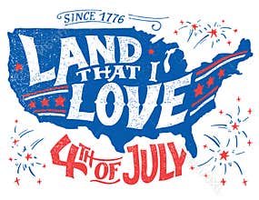 Land that I love Fourth of July greeting card
