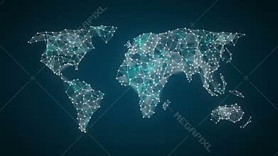 Dots connecting line, dots makes global world map, internet of things.2.