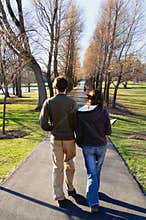 Students walking on campus