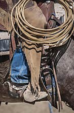 Detail of a cowboy at work