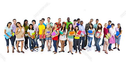 Large group international students smiling Concept