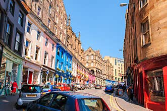Street view of Edinburgh, Scotland, UK