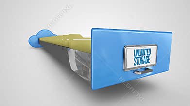 Unlimited storage filing drawer on white background