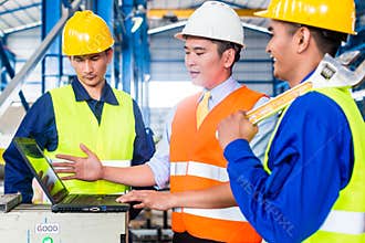 Team in Factory at production training