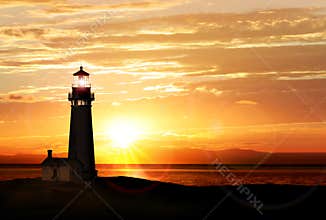 Lighthouse at sunset