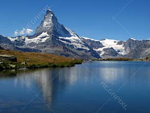 Matterhorn reflecting in Stellisee 06, Switzerland