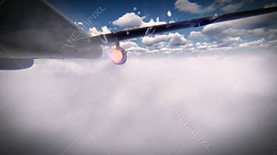 Turbine aircraft on fire footage
