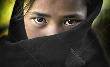 Young beautiful girl from Stakmo village. India
